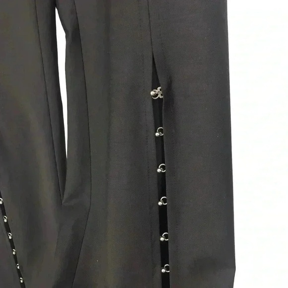 Anna October Wool Crossover Palazzo Pants Women’s 6 Black High Waist Slit NWT - Picture 5 of 16